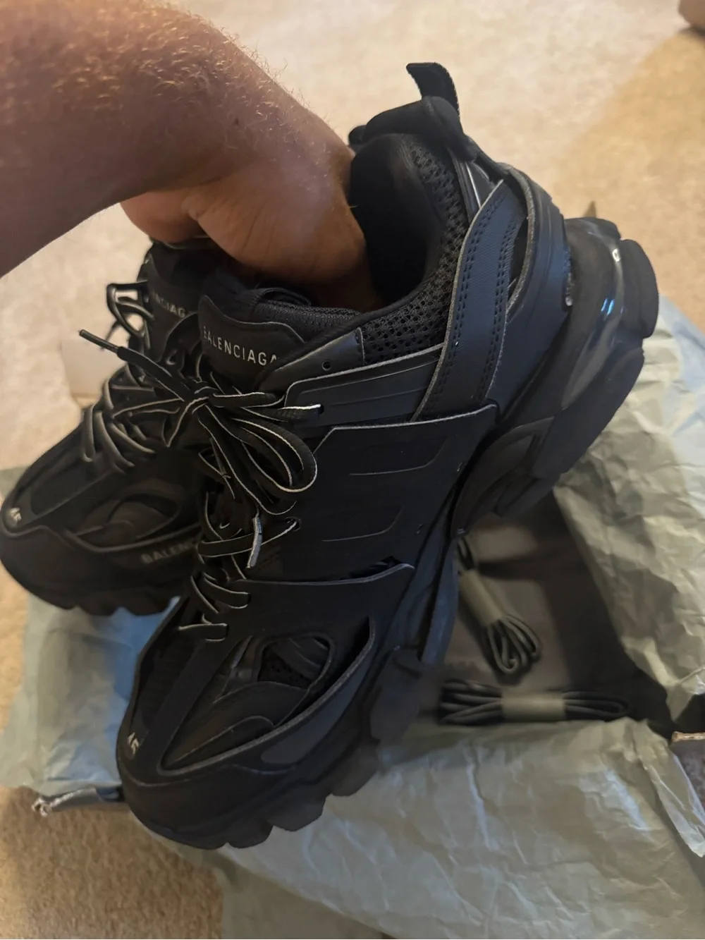 Balenciaga Track Sneakers - All Black Size 45 - Box & Dust Bags - Picture 4 of 6
